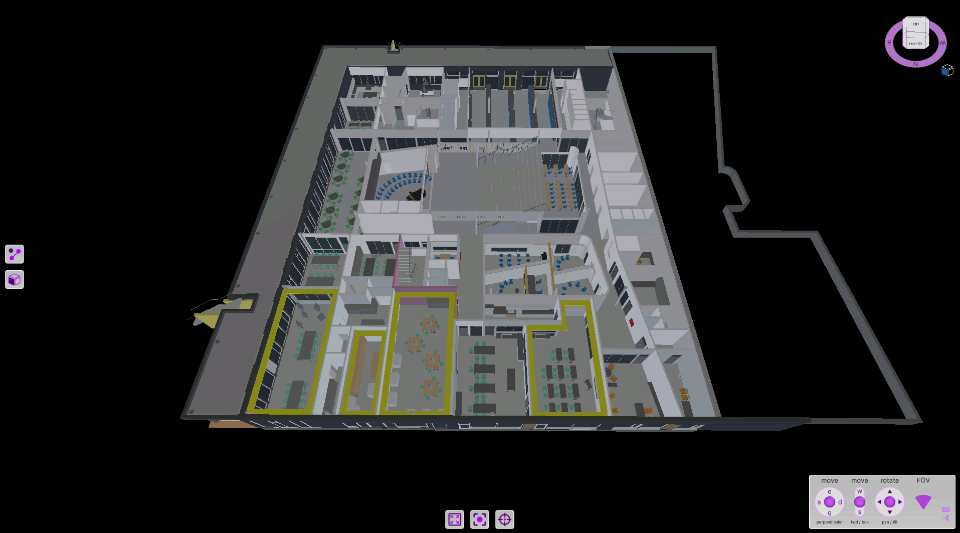 High School BIM model - cut away front above view